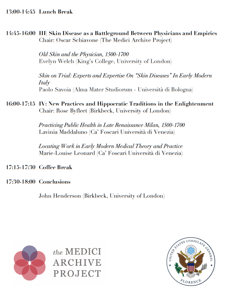 Medicine in Early Modern Italy: Between Theory and Practice, 1500-1700 –  The Medici Archive Project
