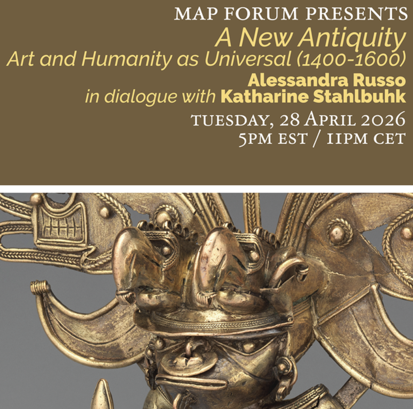 MAP FORUM PRESENTS: Tuesday, 28 April @ 5pm EST/11pm CET
